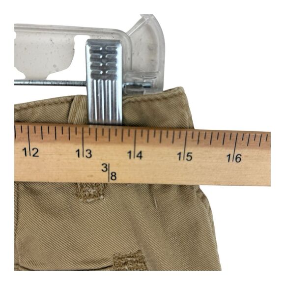 Ralph Lauren VTG Cargo Khaki Pants Sz 2 Low Rise Reconstructed Pocket Button Hem - Picture 6 of 10